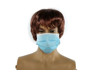 China Blue Color Disposable Face Mask With Elastic Ear Loop , Mouth Mask For Protection for sale