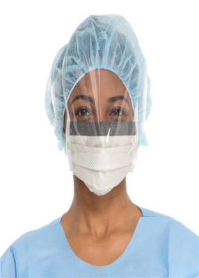 China 3 Ply Earloop Face Mask Surgical Disposable Antibacterial With Clear Plastic Shield for sale