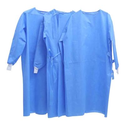 China Hospital Disposable Operating Gowns Non Woven SMS Sterile Fluid Resistant Surgical Gown for sale
