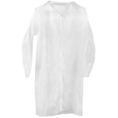 China Snap Button PP Disposable Lab Coat With Cotton Cuff 115x137cm for sale