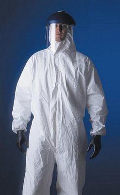 China 2XL 63gsm Hooded Disposable Coverall With Shoe Cover for sale