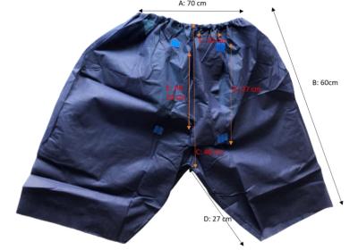 China Nonwoven 45g Disposable Medical Gowns Dark Blue Disposable Colonoscopy Pants for sale