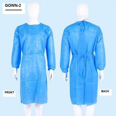 China PP Disposable Medical Gowns Lightweight Non Woven With Elastic Cuff Non Sterile for sale