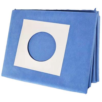 China SMS Blue Surgical Sterile Ophthalmic Pack 55x35cm With Double Collect Bag for sale