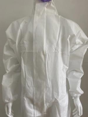 China Type 5 & 6 Coverall Waterproof Microporuous Medical Protection Suit White With Hood for sale