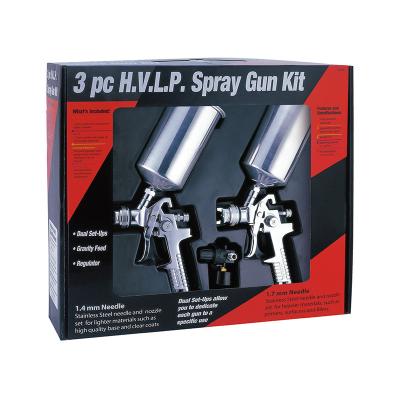 China W-2000B3 3PCS H.V.L.P. SPRAY GUN KIT WITH Air Regulator Environmentally Friendly Color Box for sale