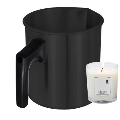 China Black Color DIY Candle Making Pouring Pot in 1200ml Capacity  and Plastic Handle Easy Holding for sale