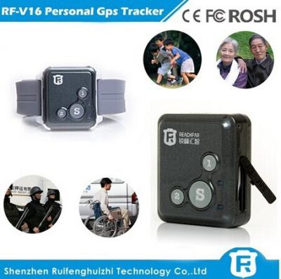 China Low cost mini chip child gps tracker bracelet for persons and pets reachfar rf-v16 for sale