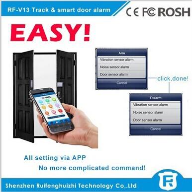China Wireless touch sensor door handle alarm gsm smart door alarm rf-v13 for sale