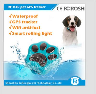 China small waterproof gps pet tracker/gps gsm gprs dog tracker rf-v30 for sale