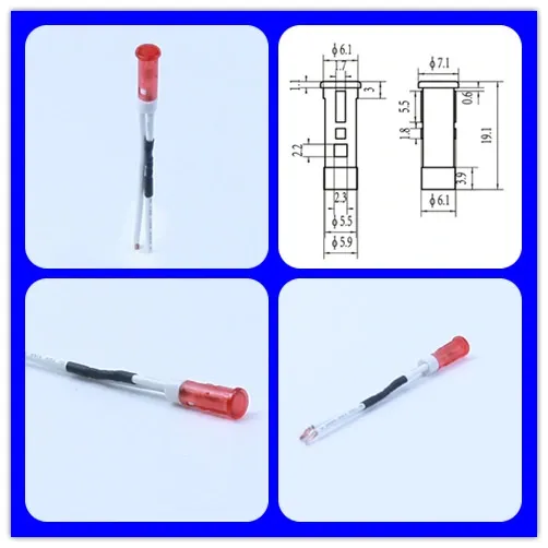 Best Choice Colorful 6mm Signal Light with Wire and Terminal