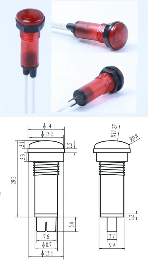 Pilot Light Heater 10mm LED Light