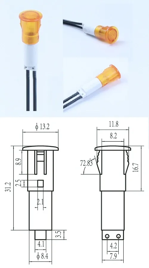 Neon Indicator Light with 110V, 220V, 400V