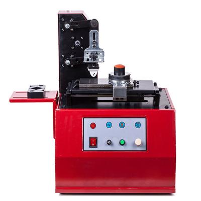 China Máquina de impresión de almohadillas eléctricas semiautomática para impresión de botellas Fecha de exportación en venta