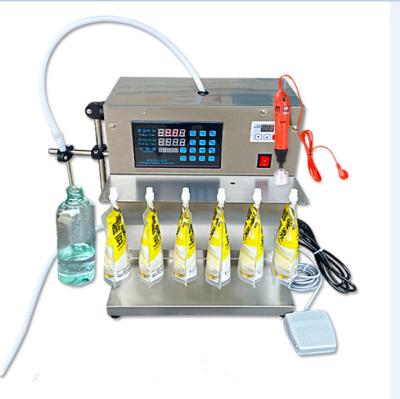 China Customized Spout Bag Filling Machine , Table Type 100ml 8 Head Liquid Filling Machine for sale