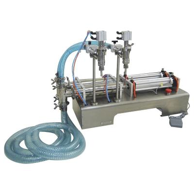 China 100-1000ml Pneumatic Liquid Piston Filler Machine Double Heads For Oil Filling for sale