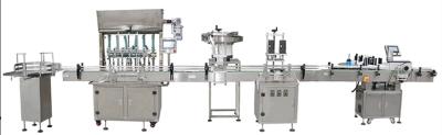 China Automatic 4 Heads Wine/ Beverage/ Juice Sauce Production Filling Machine Plant /Liquid Bottling Line zu verkaufen