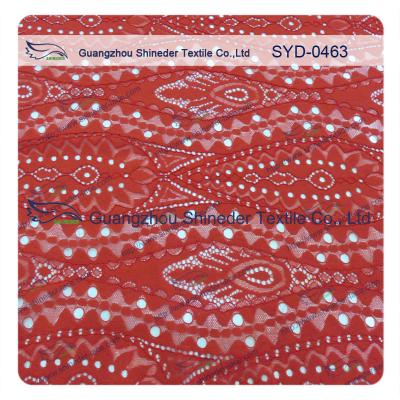 China Red Eco - Friendly Dyed Triangle Shaped Corded Vintage Lace Fabric Without Scallop for sale