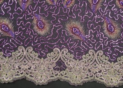 China Elegant Embroidery Beaded Lace Fabric for Garment Trimming CY-XP0010 for sale