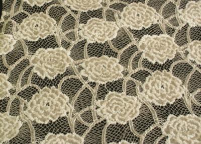 China Eco-Friendly Brushed Lace Fabric Yellow , Garment Trimming Anti-Static Material CY-LQ0039 for sale