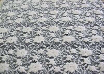 China Washable Brushed Floral Lace Stretch Fabric / Nylon Cotton Spandex Fabric CY-LQ0043 for sale