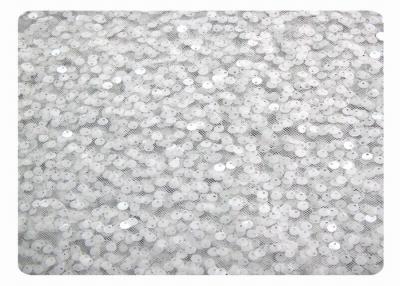 China White Beaded Lace Fabric for sale