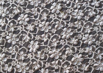 China Allover Flower Stretch Lace Fabric 45% Nylon 40% Rayon 15% Spandex OEM / ODM CY-LW0104 for sale