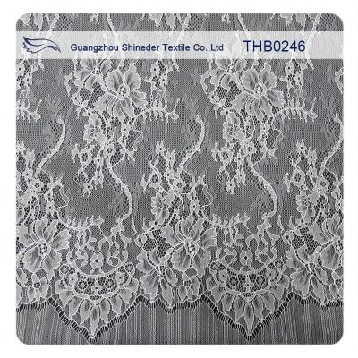 China Cordón blanco nupcial de Chantilly de la moda de nylon para los vestidos de boda en venta