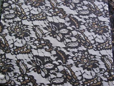 China Eco Friendly Lace Metallic Nylon Fabric For Apparel Black CY-LW0219 for sale