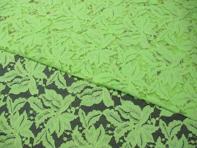 China Beautiful Floral Cotton Nylon Lace Fabric Green With Reactive Dyeing SYD-0013 for sale