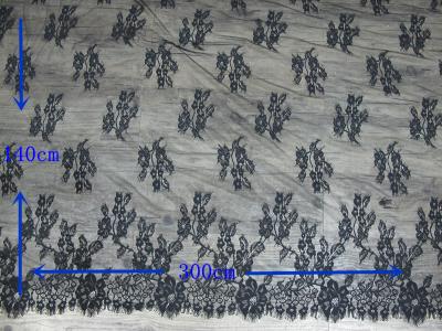 China Nilón negro grande del ajuste el 100% del cordón de la pestaña de la moda para señora Dress CY-HB0481 en venta