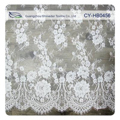 China Wedding Floral Eyelash Lace Trim , Eyelash Lace Fabric Wholesale UL Tested for sale