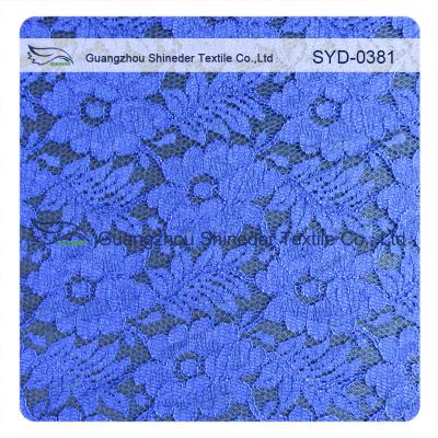 Chine Dentelle de corde de bleu d'indigo de lancement de 2016 étés, tissu floral de dentelle, couleur bleu-foncé disponible à vendre