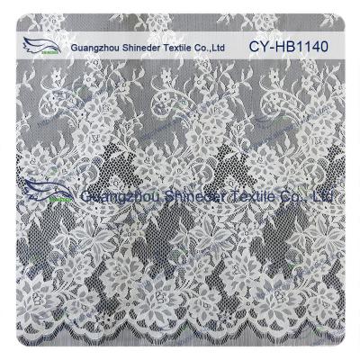 China Trendy Vogue Embroidered Lace Chantilly , Ivory Wedding Dress Lace Fabric for sale