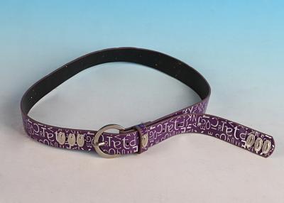 China Custom made Female Fashion Beading eyelet Iron buckle Letter design Promotion PU Belt for sale