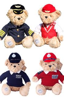 China O bicho de pelúcia de 8 polegadas brinca o urso de peluche piloto com os uniformes para presentes da promoção à venda
