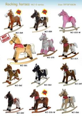 China Plush Rocking Horse With Sound  Moving Mouth and Tail For Children Ride on Playing for sale