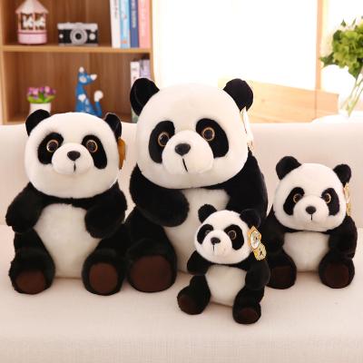 China Stuffed Animal Kids Plush Toys Genuine Plush Black Panda Shaped , 20cm / 30cm / 45cm for sale