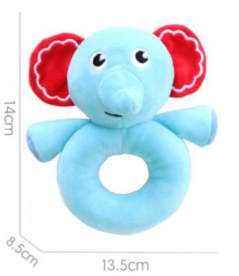 China Cute Baby Animal Head Rattle Plush toys 14cm for sale