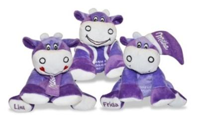 China Purple Stuffed Milk Cow Animal Promotional Gifts Toys 8 Inch CE Standard for sale