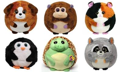 China 25cm Round Shape Animal Promotional Gifts Toys Green / Brown / Grey Color for sale