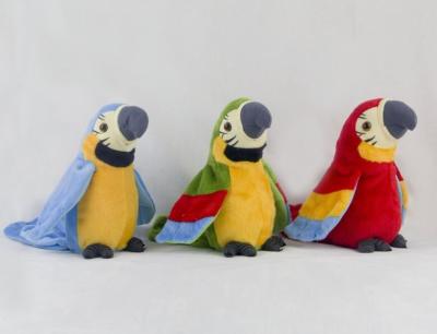 Chine la peluche animale de perroquet de 20cm joue, couleur rouge/bleue/jaune à vendre