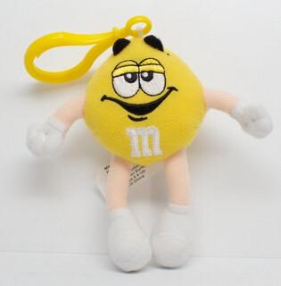 China Yellow M&M Character Stuffed Toy Keychain Small Plush Toys Customized for sale