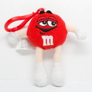 China Bichos de pelúcia vermelhos personalizados do caráter de Keychain M&M do brinquedo do luxuoso à venda
