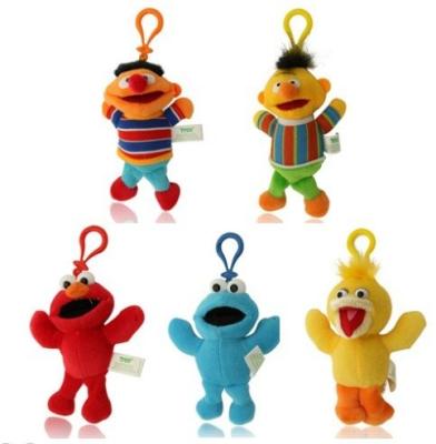 China Brinquedos enchidos Keychain bonitos do luxuoso do Sesame Street com o gancho para presentes da promoção à venda