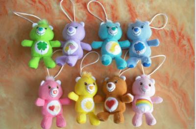 China Care Bears Plush Toy Keychain For Promotion Gifts , Red / Yellow / Purple / Brown for sale