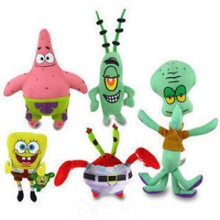 China The SpongeBob Family Full Set Cartoon Stuffed Toys , Pink / Green / Red / Yellow for sale