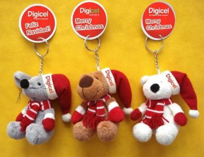 China Small Hanging Teddy Bear Pendant Stuffed Keychain Christmas Plush Toys OEM for sale