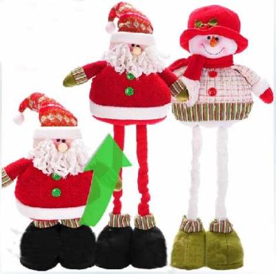 China Personalized 68cm Large Christmas Stuffed Snowman With Streaching Leg for sale