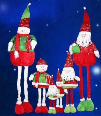 China Large Santa Doll and Snowman With Streaching Leg Christmas Holiday For Celebrate Party for sale